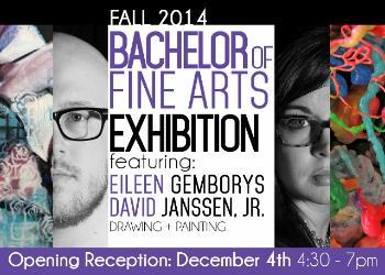 Bachelor of Fine Arts exhibition postcard - Eileen Gemborys & David Janssen, Jr.